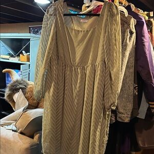 Indie & Co Textured Olive Long Sleeve Dress